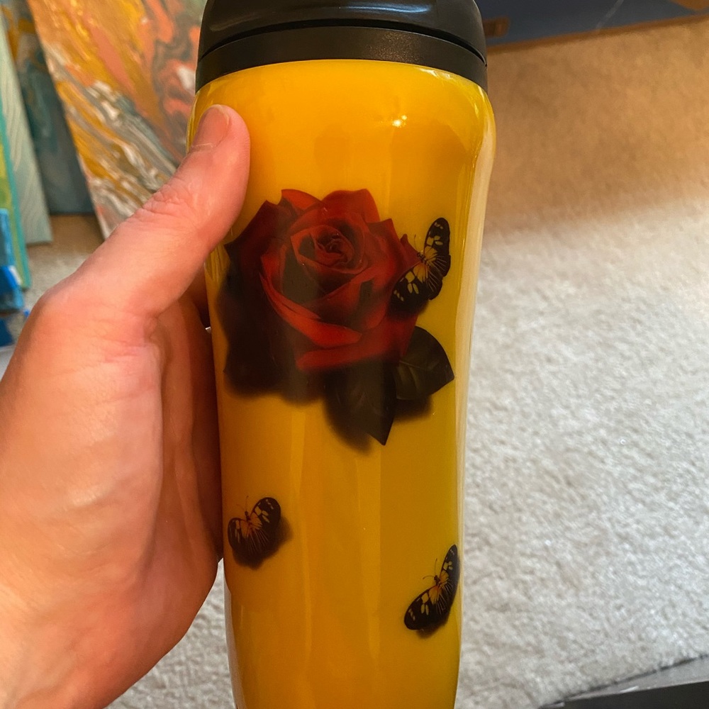 Rose and butterfly tumbler